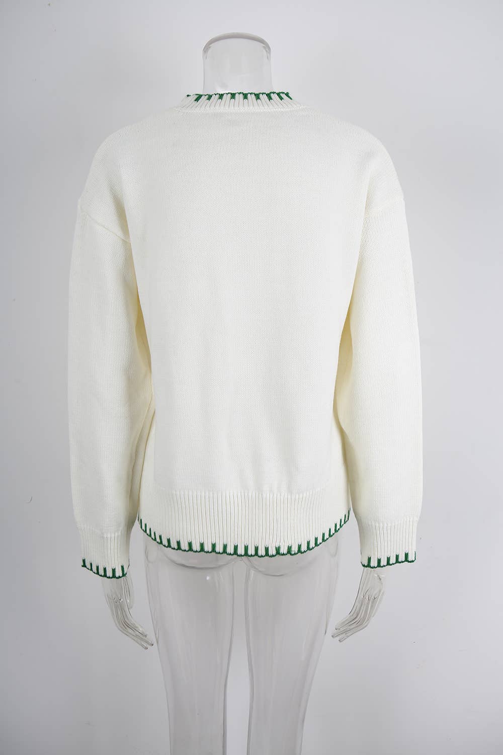 Lemon Checkered Crew-Neck Pullover Sweater