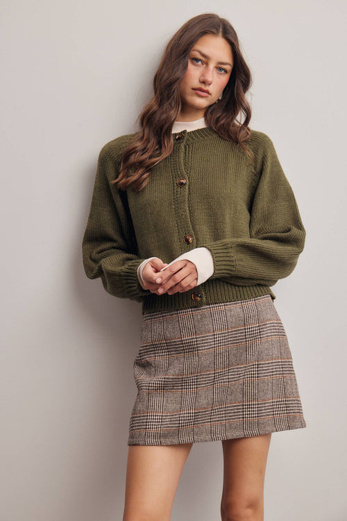 Classic Knit Button Front Cardigan