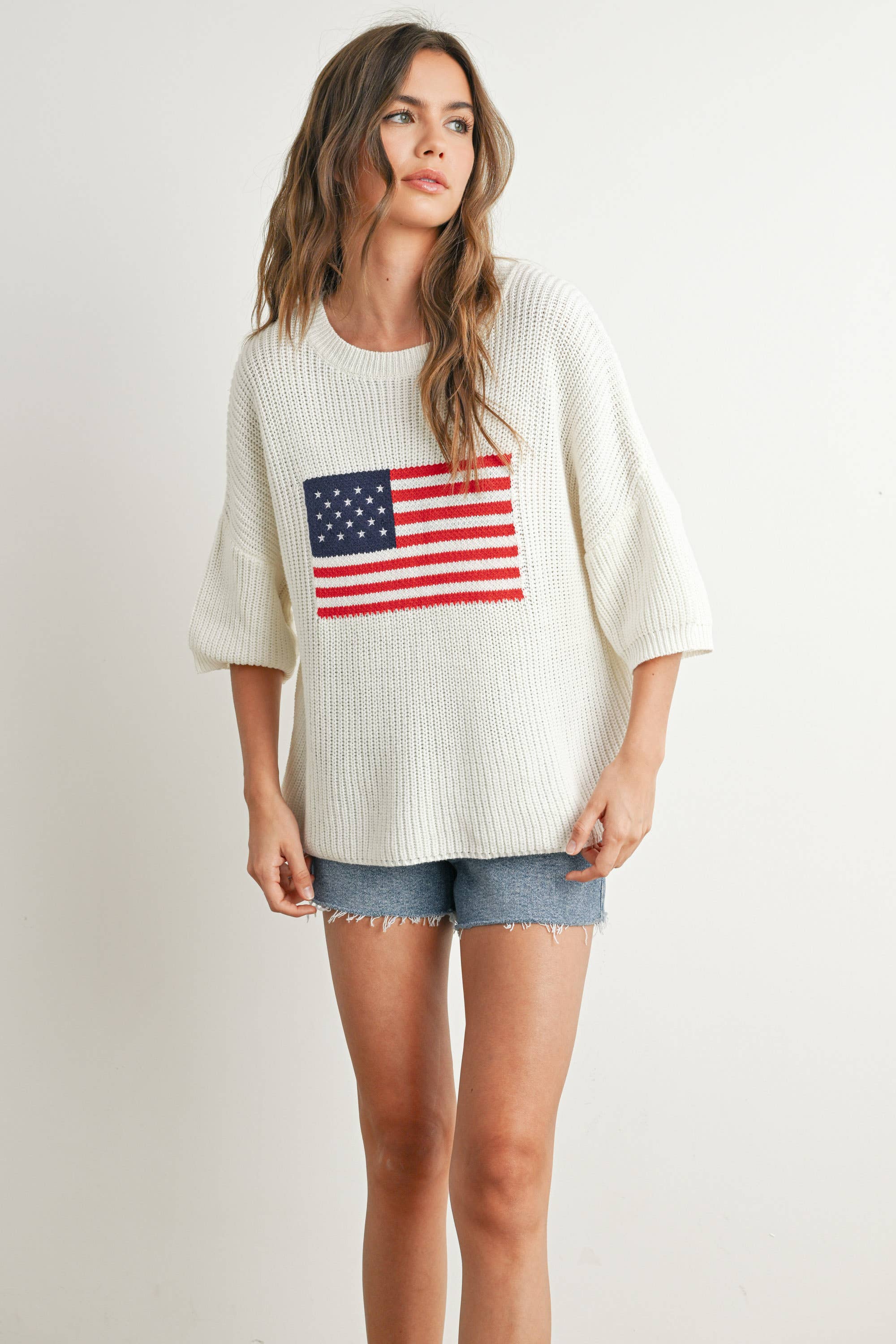 Flag Print Knit Sweater - BMW7691