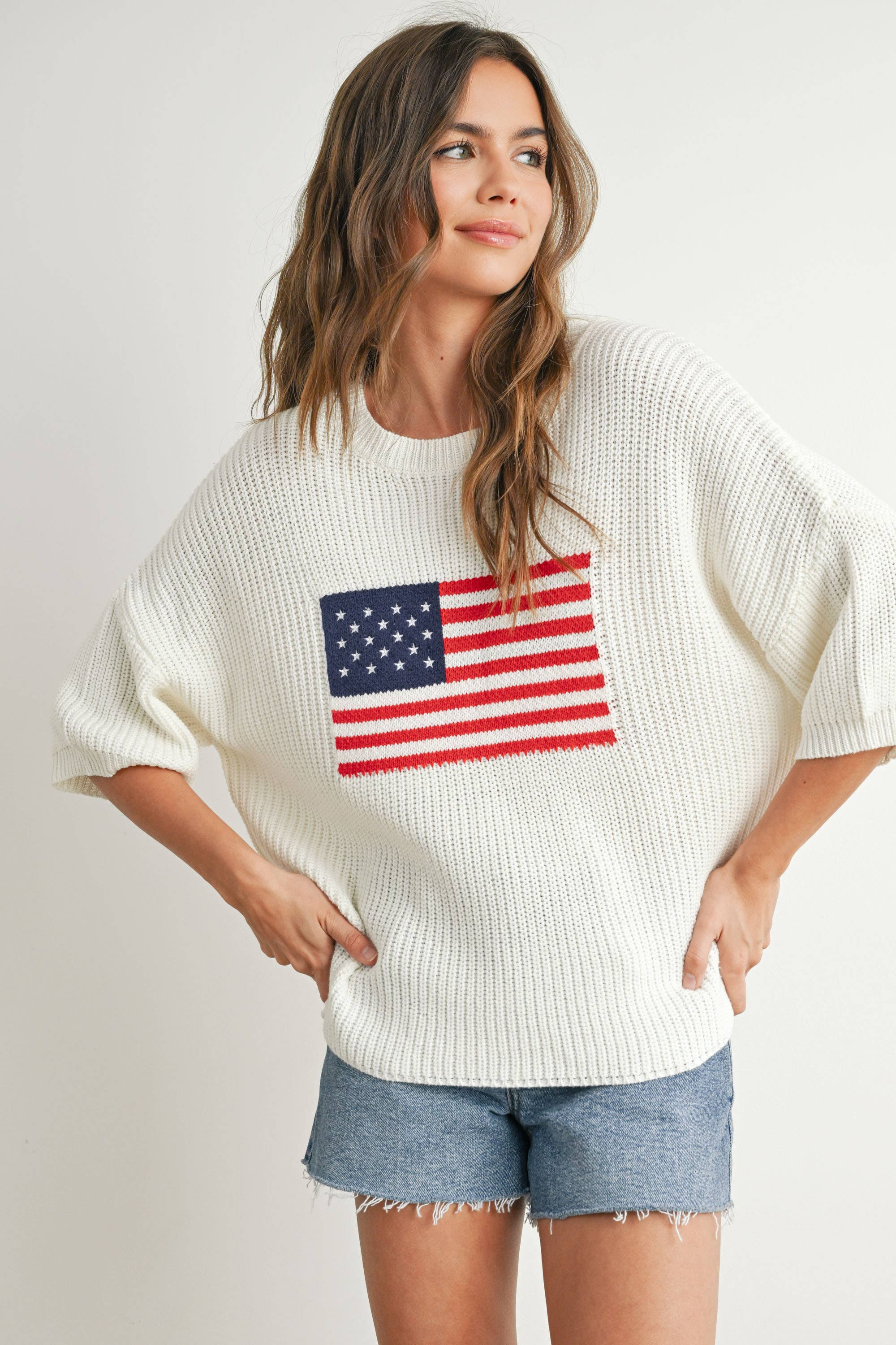 Flag Print Knit Sweater - BMW7691