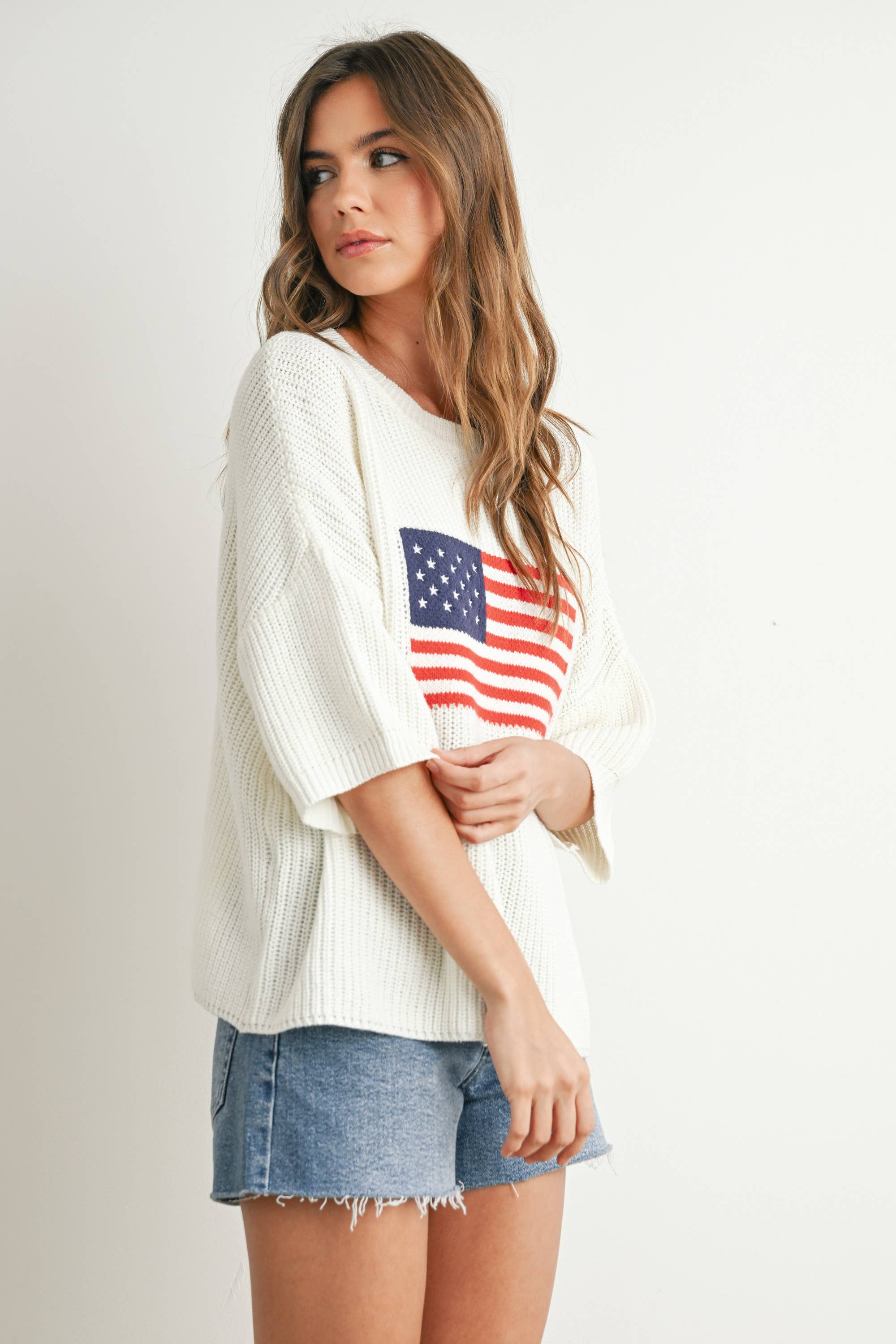 Flag Print Knit Sweater - BMW7691