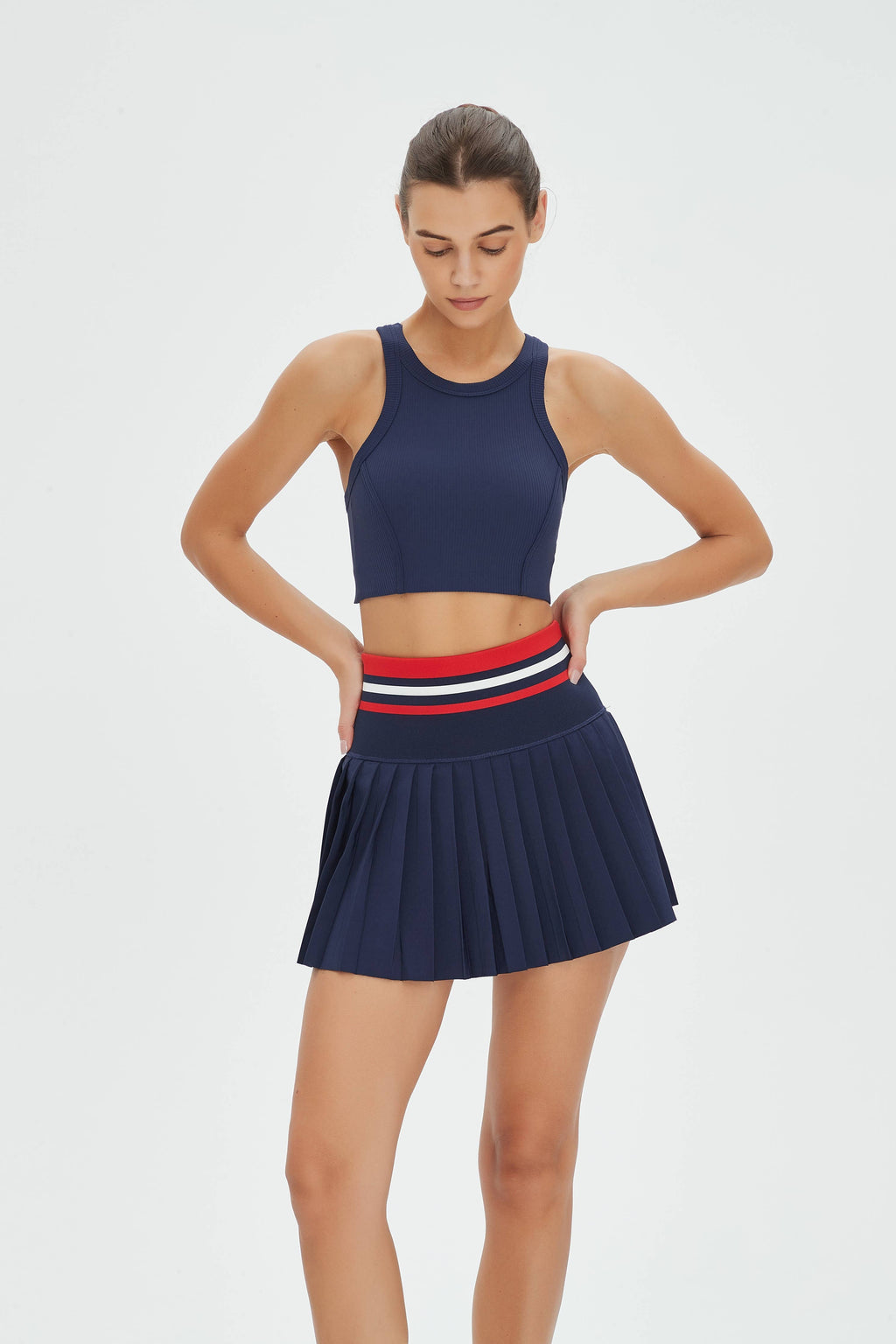 Aurelia Active Top and Pleated Tennis Skirt 2-Piece Set