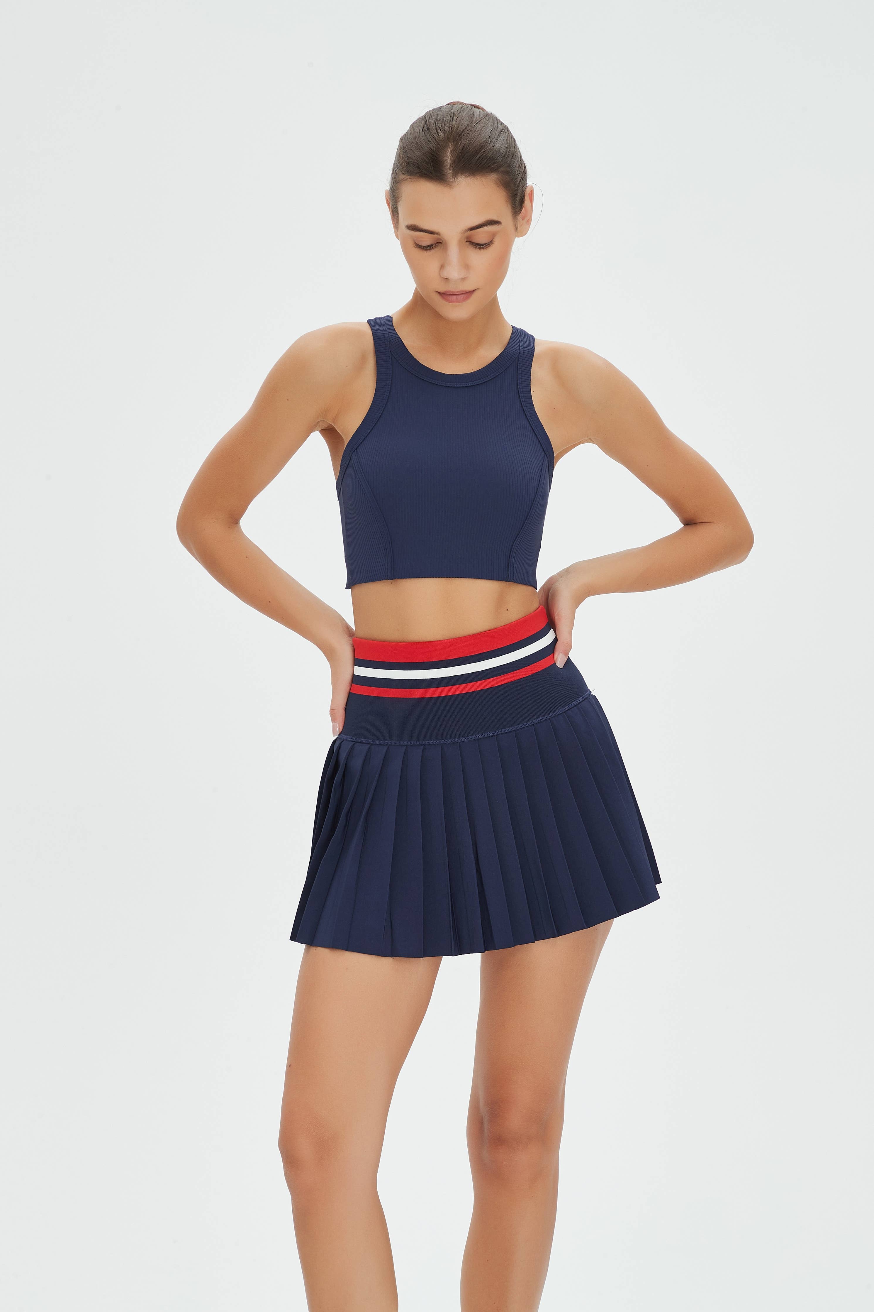 Aurelia Active Top and Pleated Tennis Skirt 2-Piece Set