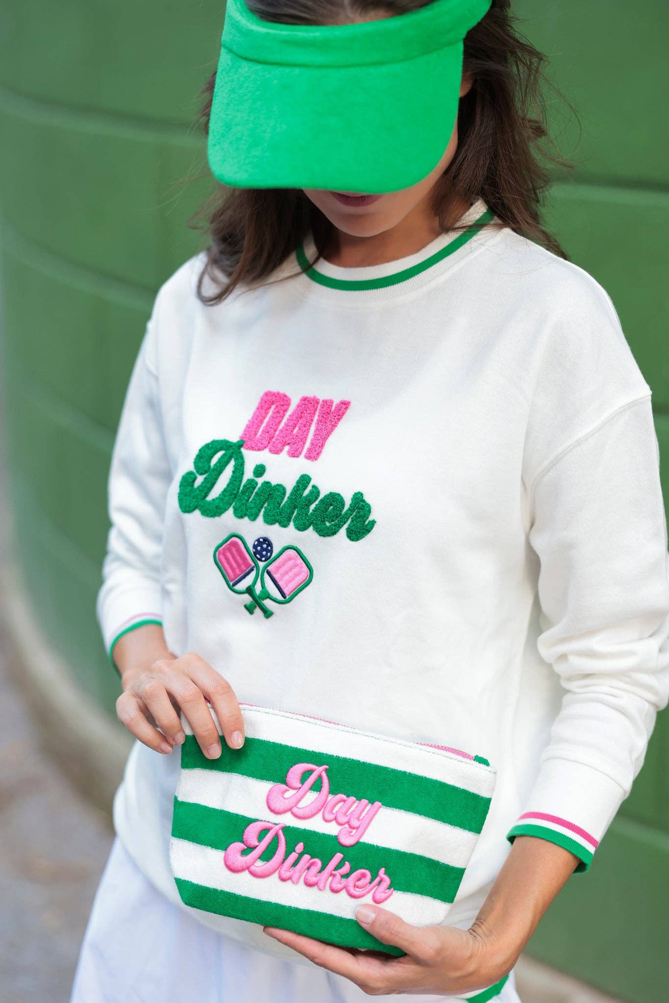"DAY DINKER" SWEATSHIRTS, WHITE