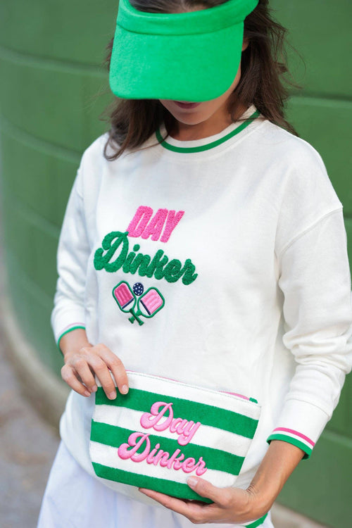 "DAY DINKER" SWEATSHIRTS, WHITE