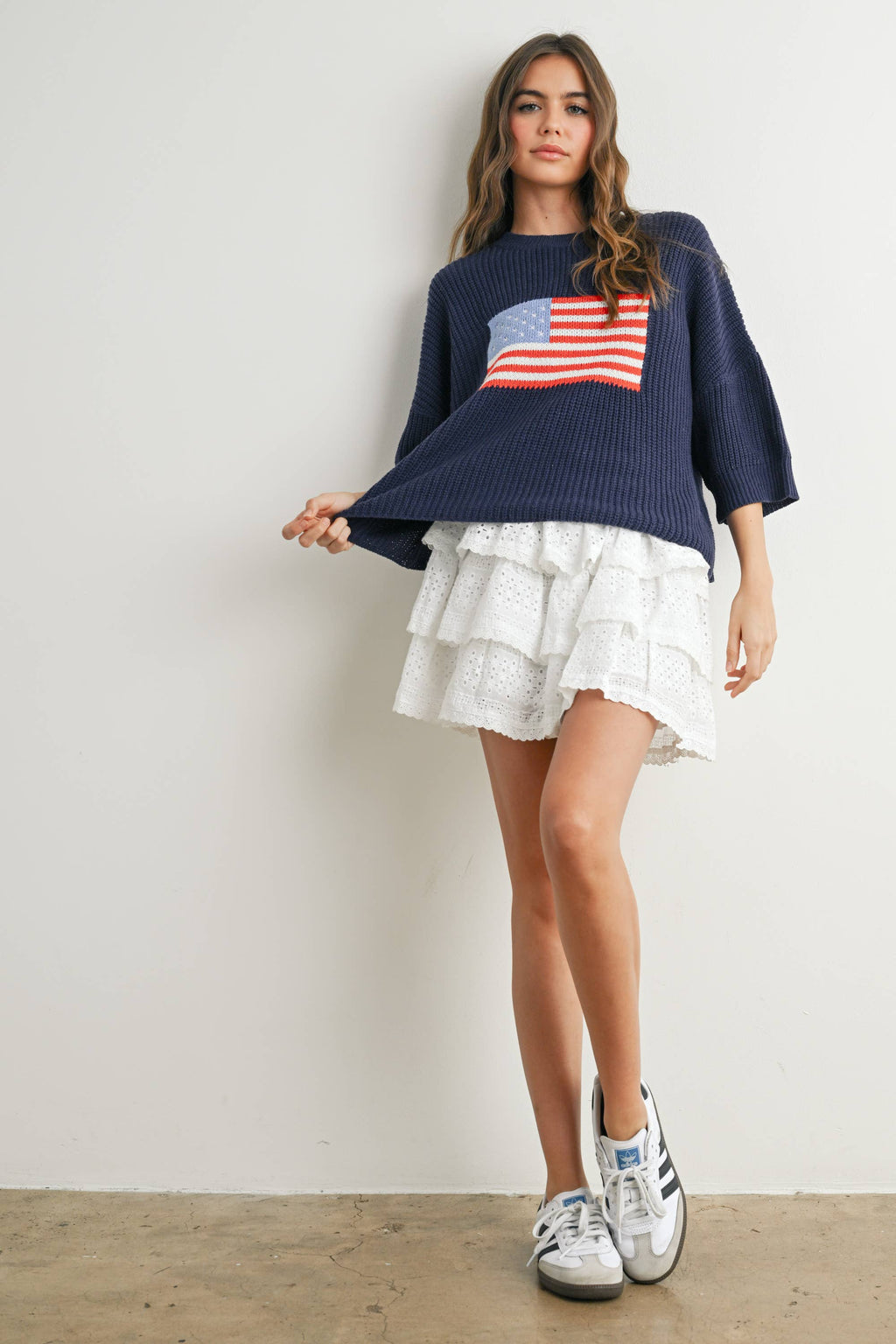 Flag Print Knit Sweater - BMW7691