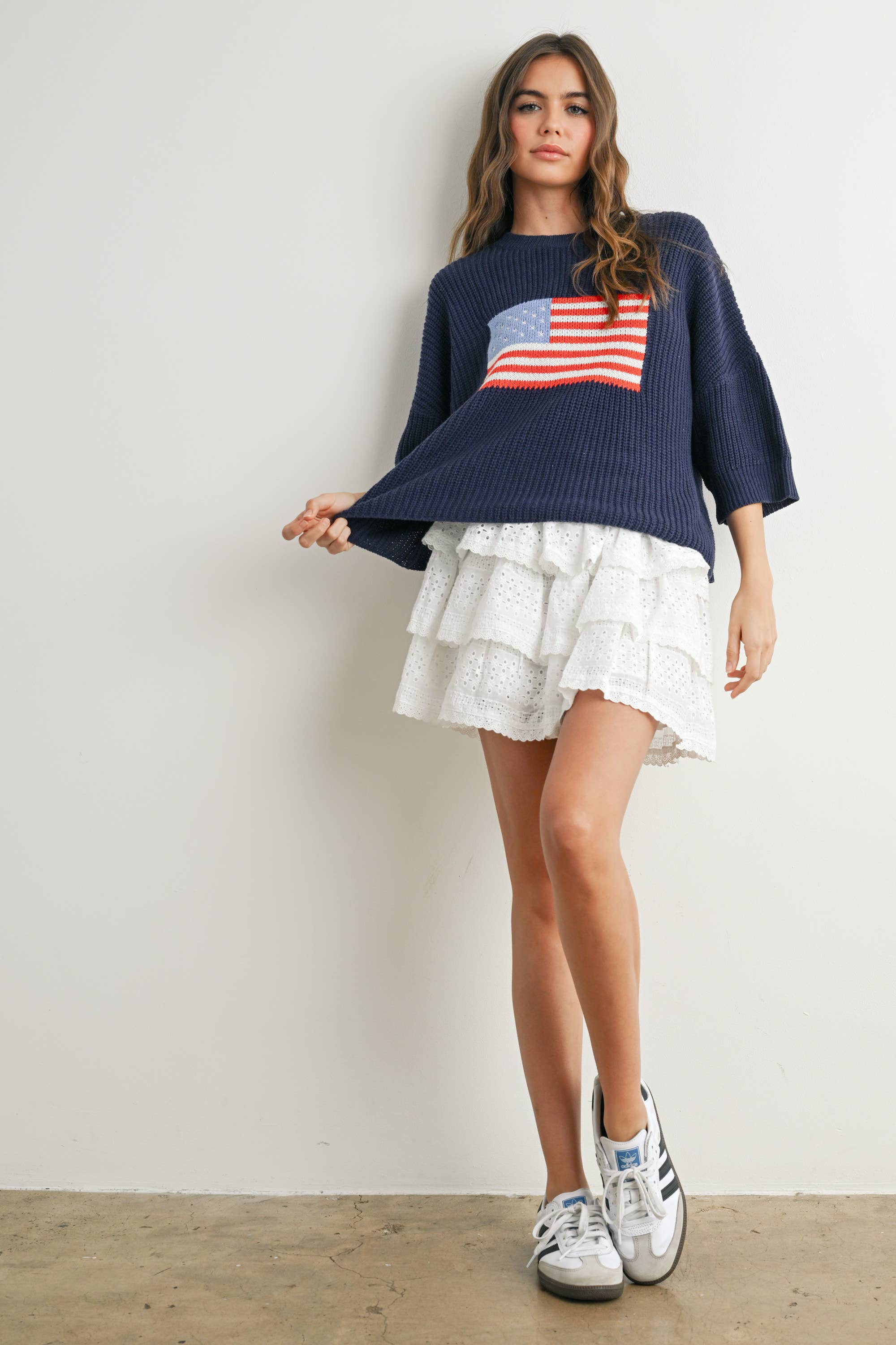 Flag Print Knit Sweater - BMW7691