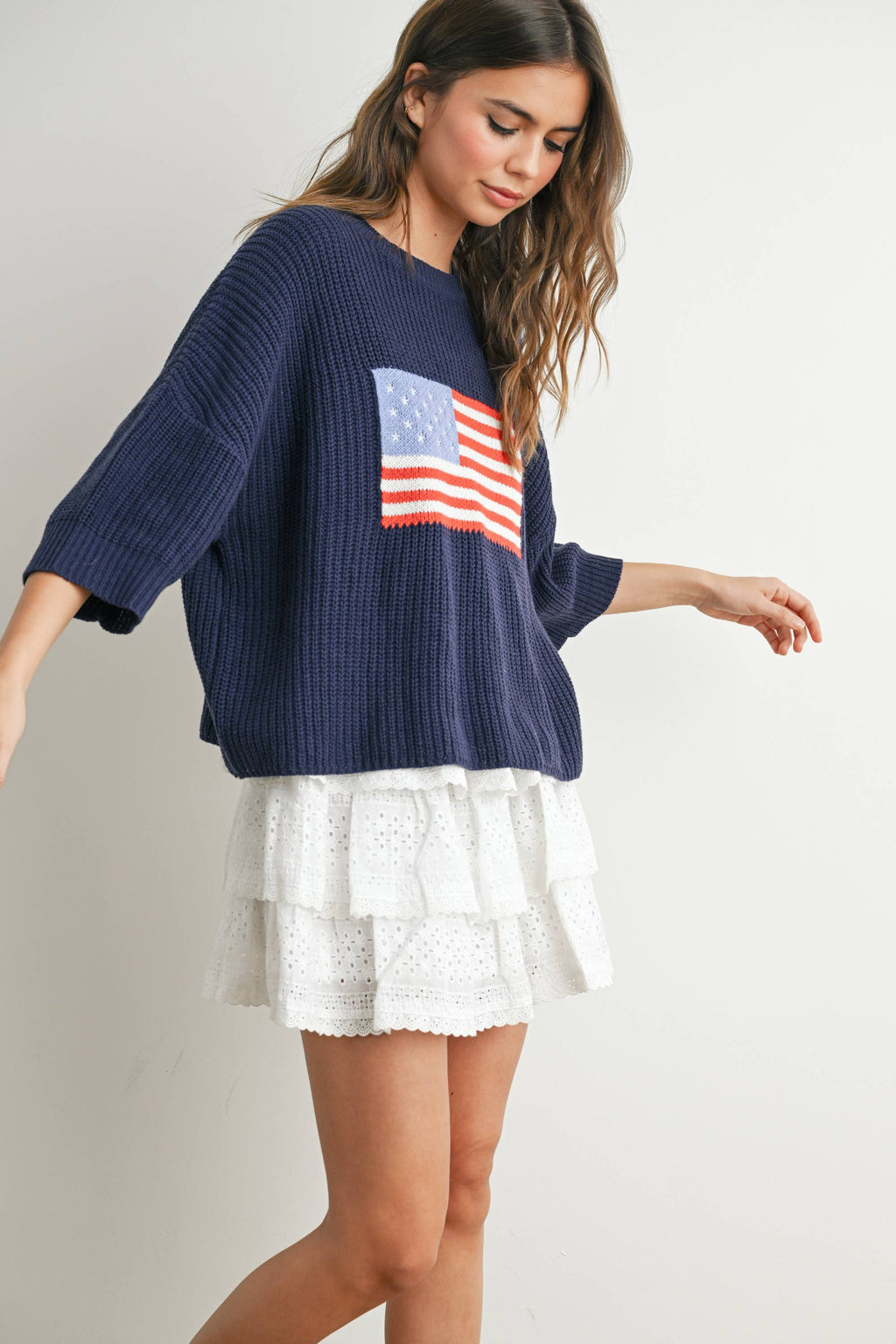 Flag Print Knit Sweater - BMW7691