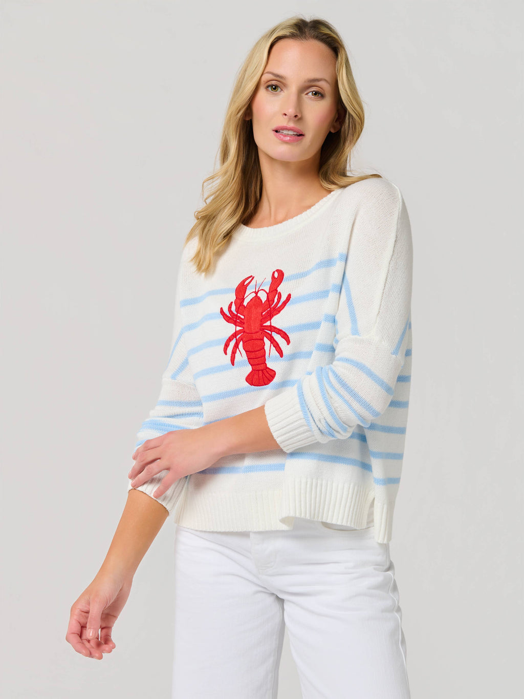Coastal Claw Lobster Stripped Sweater
