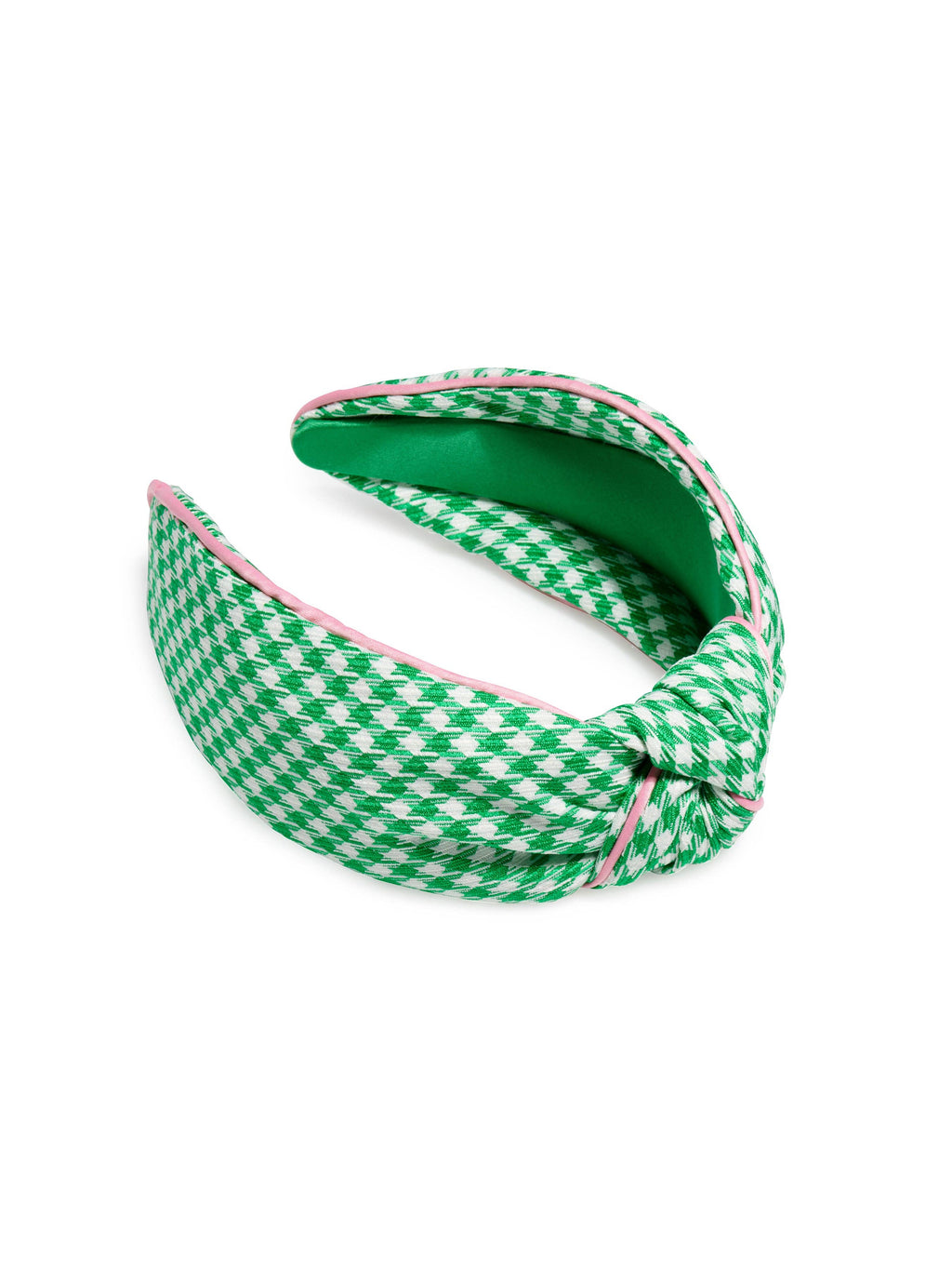 HOUNDSTOOTH KNOTTED HEADBAND, GREEN