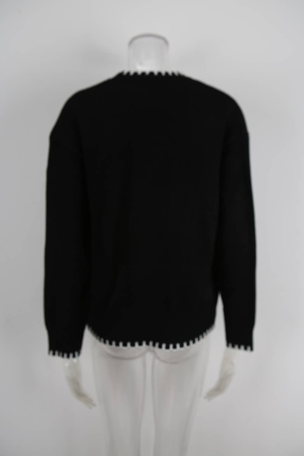 Lemon Checkered Crew-Neck Pullover Sweater