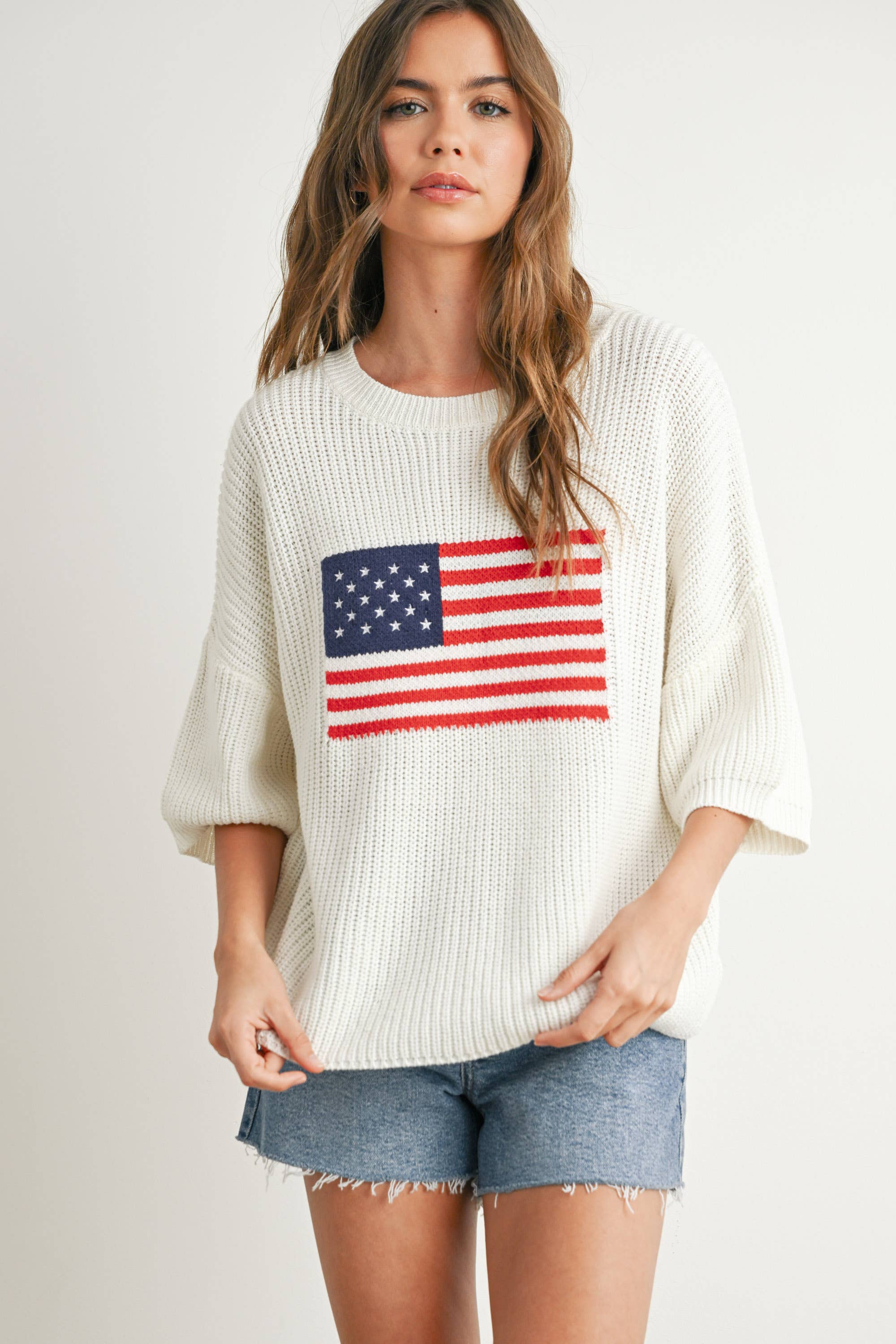 Flag Print Knit Sweater - BMW7691
