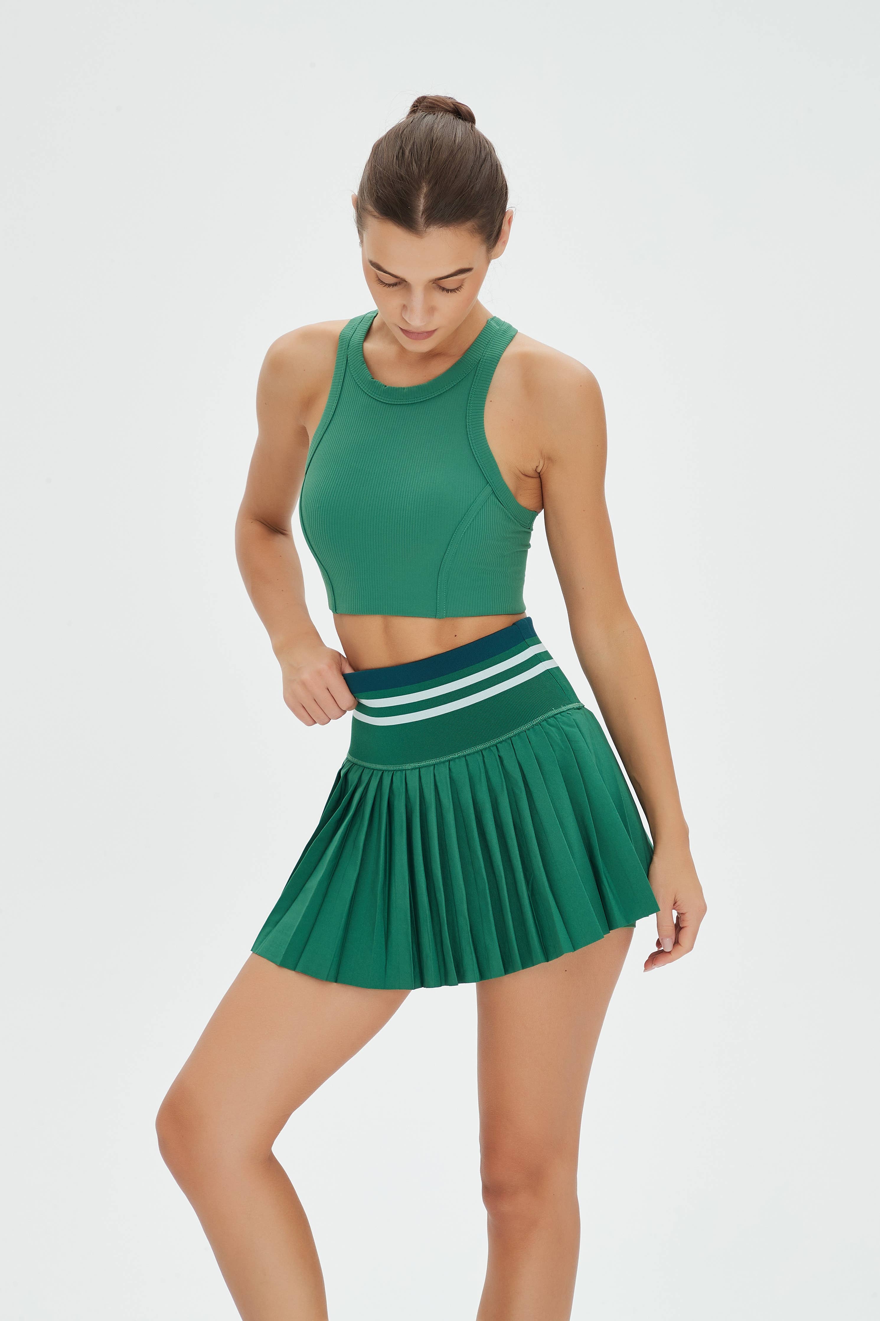 Aurelia Active Top and Pleated Tennis Skirt 2-Piece Set