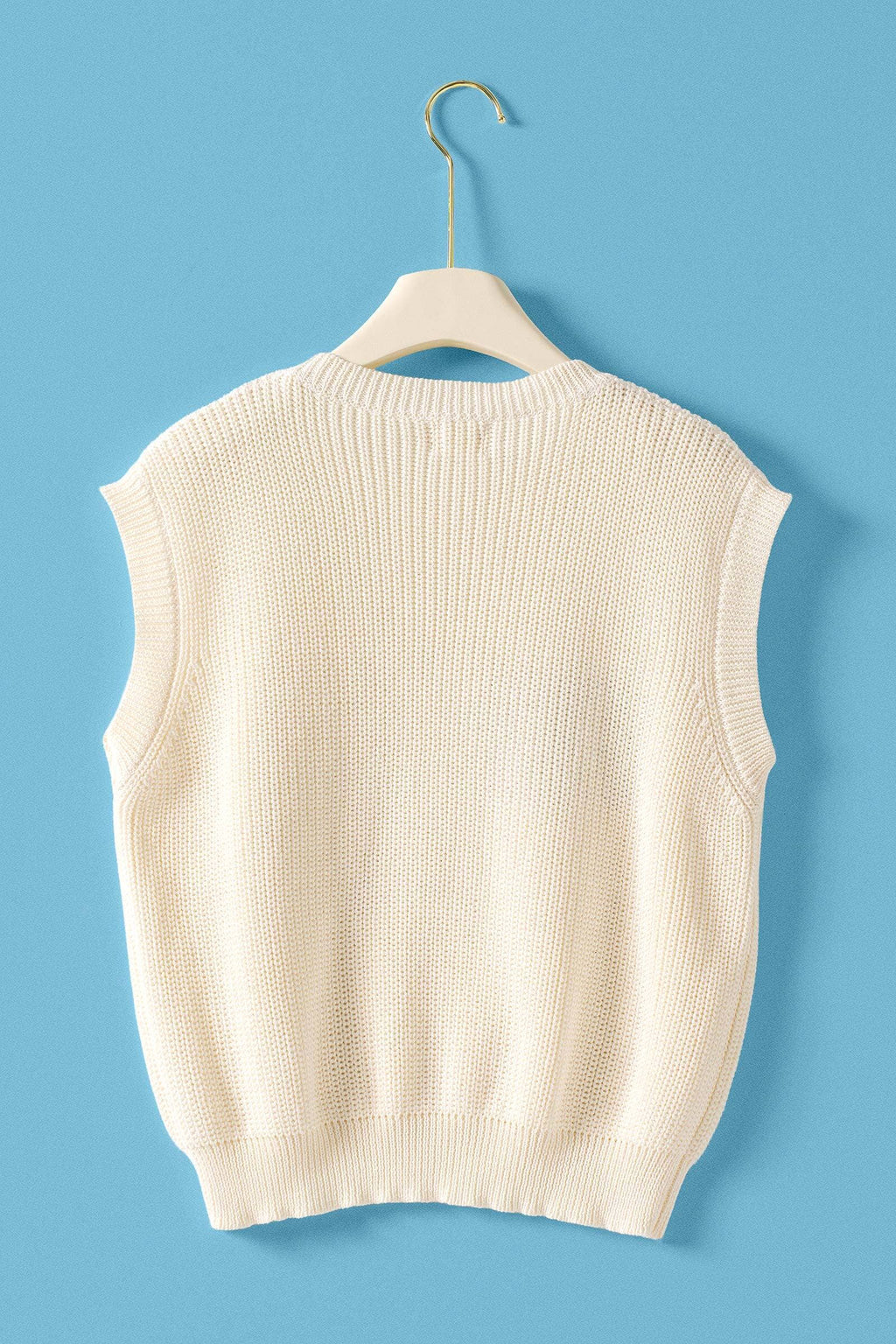 American Flag Knit Vest Sequin Detail