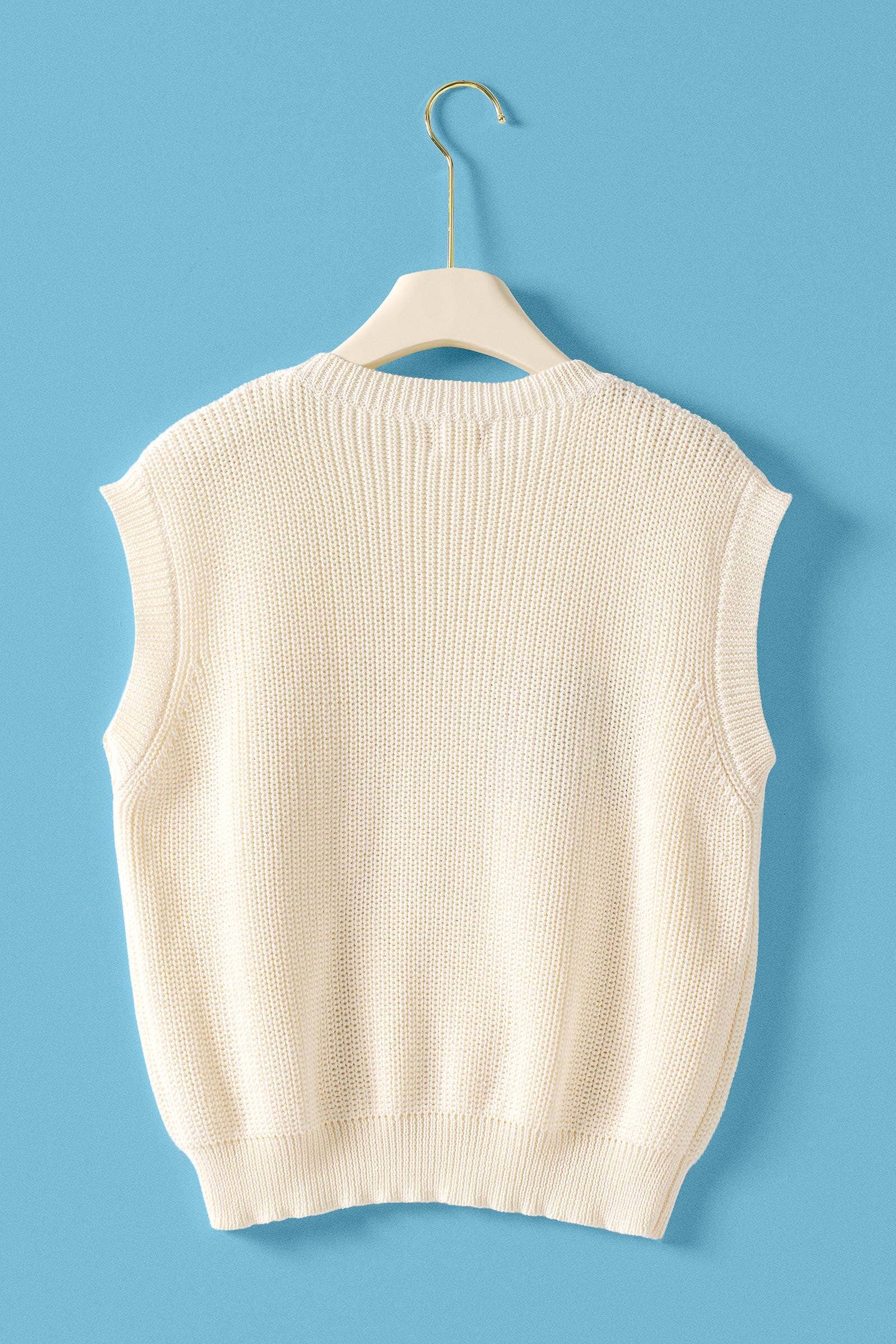American Flag Knit Vest Sequin Detail